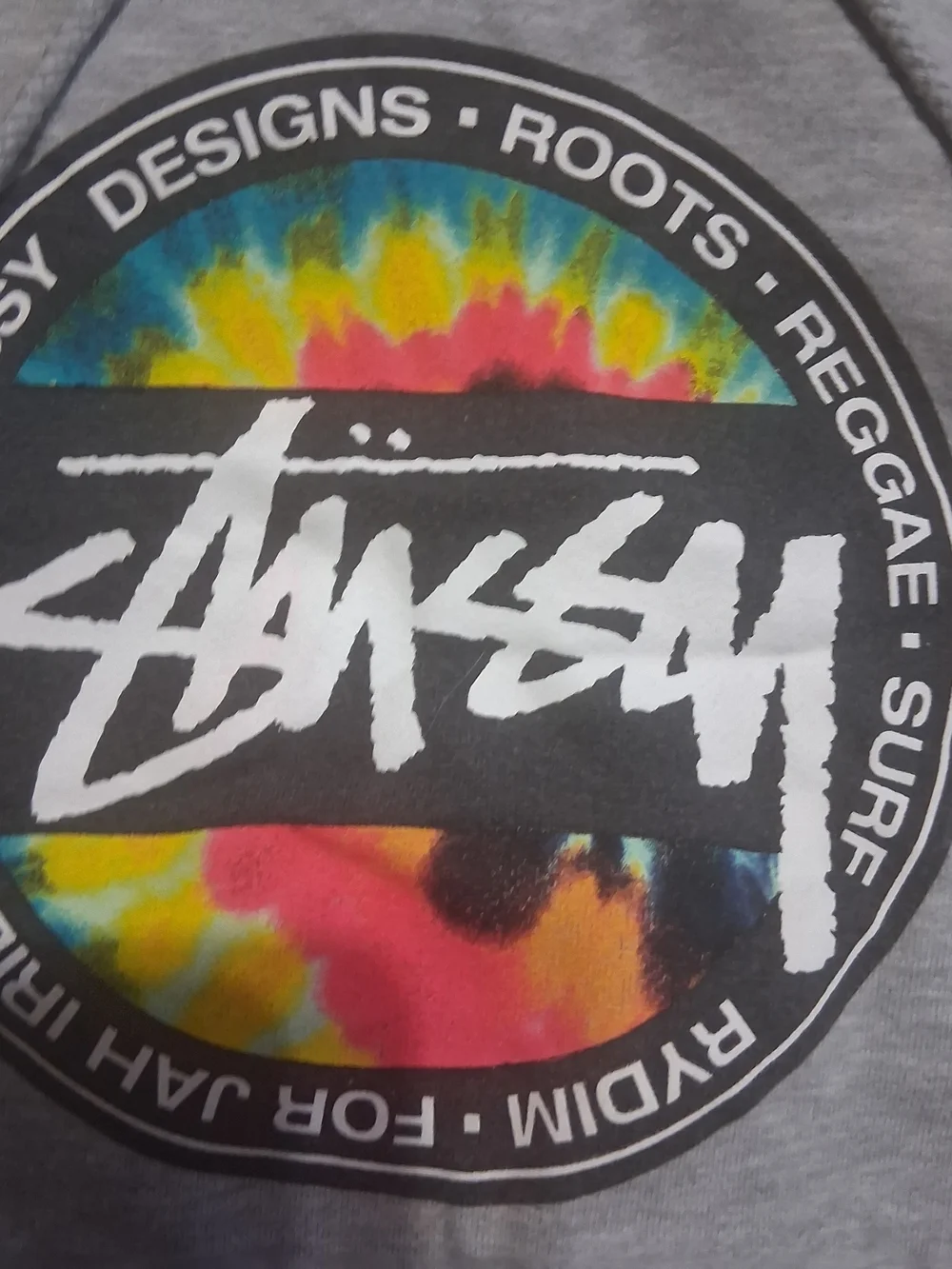 Stussy Gray Kids Hoodie with Colorful Circular Logo